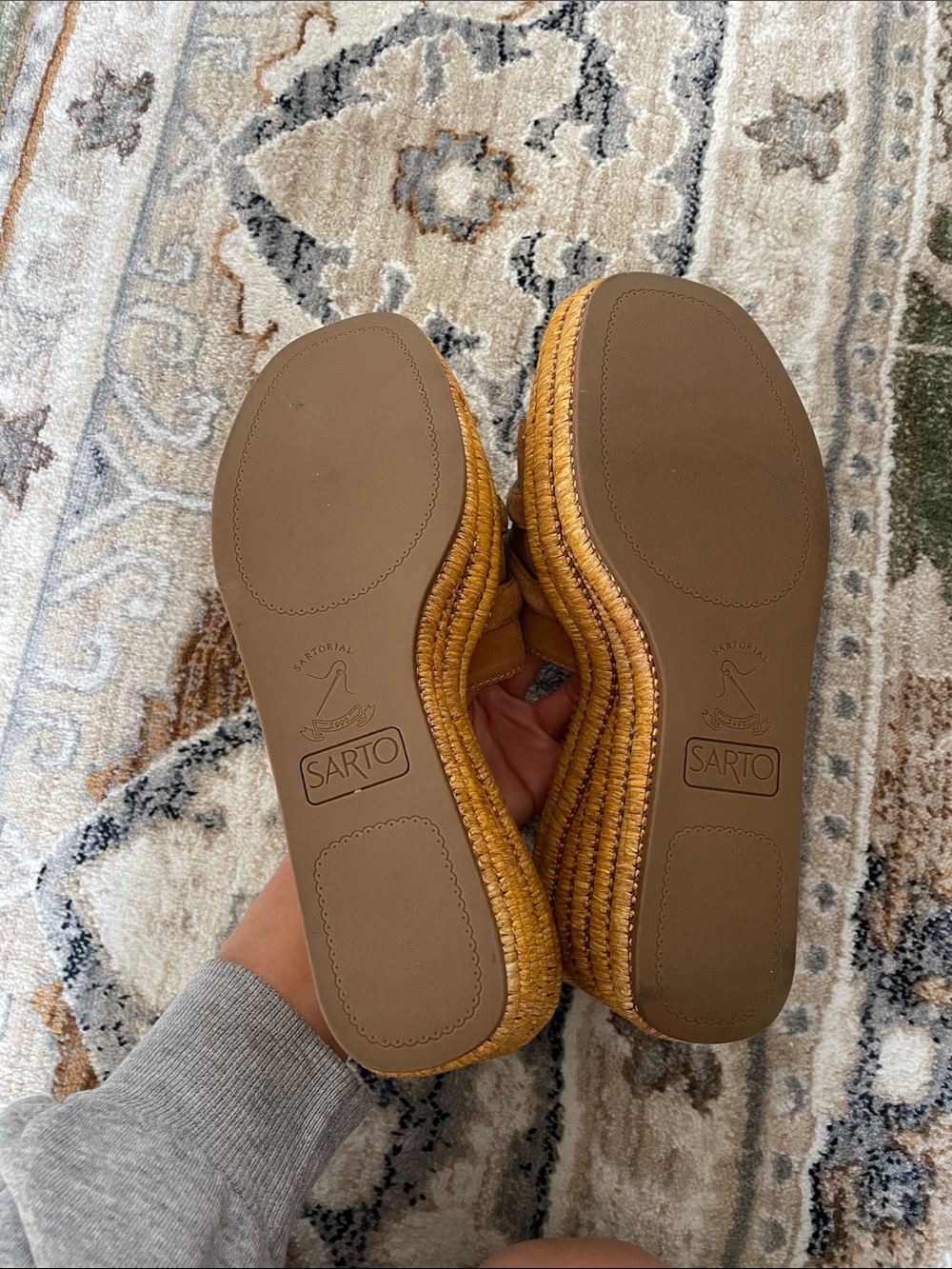 Sarto by Franco Sarto Tan Suede Espadrille Wedge Slide - Picture 3 of 7